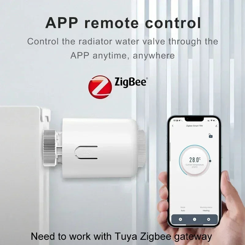 Tuya ZigBee Radiator Actuator Thermostat Smart TRV Thermostatic Radiator Valve Temperature Controller Support Alexa Google Home