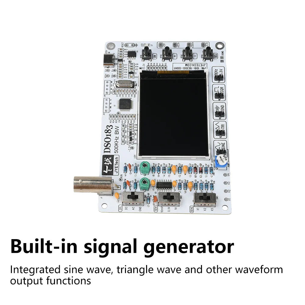 DSO183 DC 5V DIY Digital Oscilloscope Kit 0-500kHz Oscilloscope Soldering Kit Type-C Interface For Electronics Enthusiasts