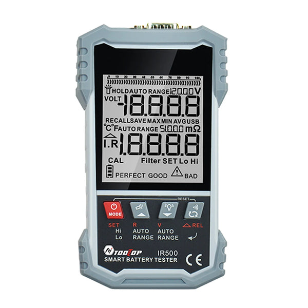 TOOLTOP IR500/IR502 Battery Internal OHM Meter High Precision 120V 0.000mω-500ω Battery Ohmmeter Lithium Nickel-cadmium Batteries Tool