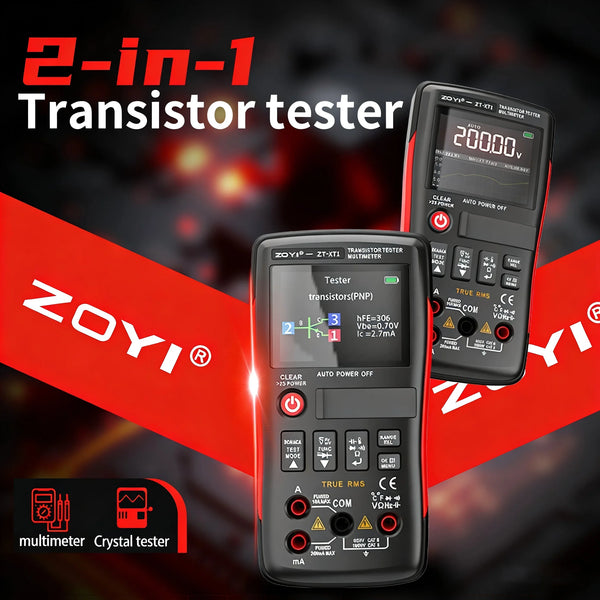 ZOYI ZT-XT1 2-in-1 LCR Digital Multimeter & Transistor Tester, for Voltage Resistance Diode Continuity Testing