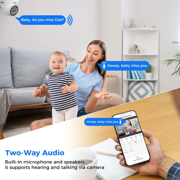 Hiseeu 5MP 8MP 4K POE IP Camera ONVIF CCTV Surveillance Dome Surveillance Camera Two Way Audio Face Detection Night Vision Cam