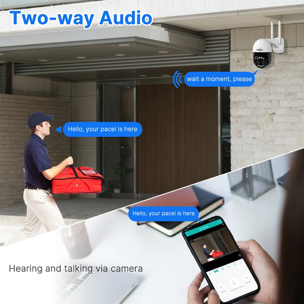 Hiseeu 4K 8MP Wifi PTZ Dual lens Camera Two-way voice AI Tracking Video Wireless Ip Surveillance Security Cameras