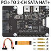 Raspberry Pi 5 PCIe to SATA Expansion Board with EEPROM HAT+ Waveshare PCIe TO 2-CH SATA HAT+