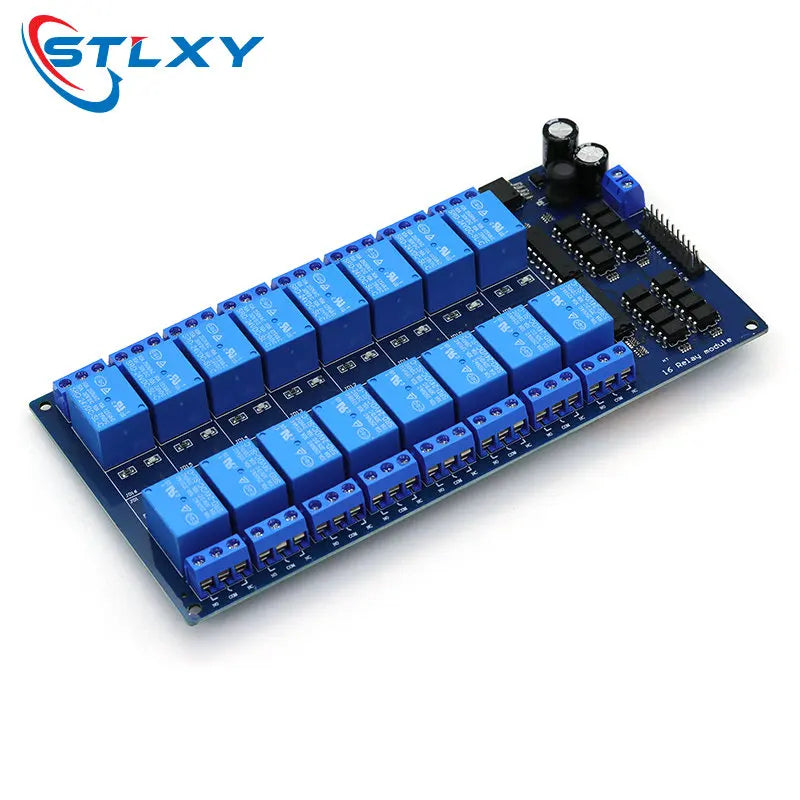 16 Channel Relay Shield Module DC 5V 12V 24V with Optocoupler LM2576 Microcontrollers Interface Power Relay For Arduino DIY Kit