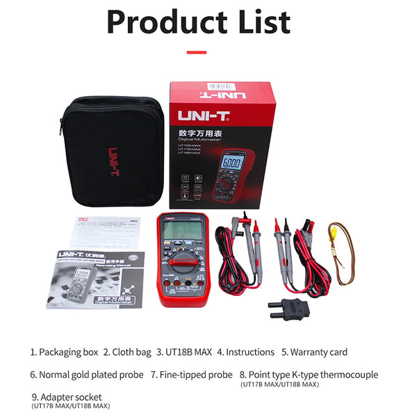 UNI T Professzionális digitális multiméter teszter UT15B MAX 1000V AC DC feszültségmérő kondenzátor teszter True RMS elektromos multiméter