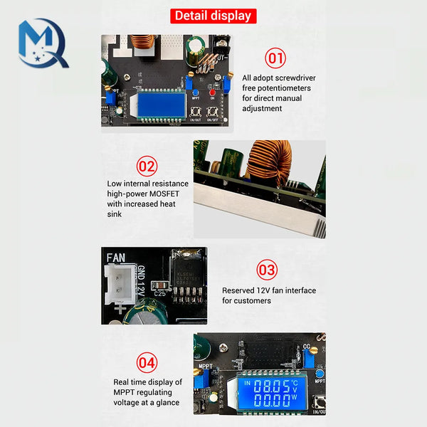 ZK-SJ30 700W High Power Auto Boost Power Module Synchronous Rectifier 30A Solar Charging detail image 8