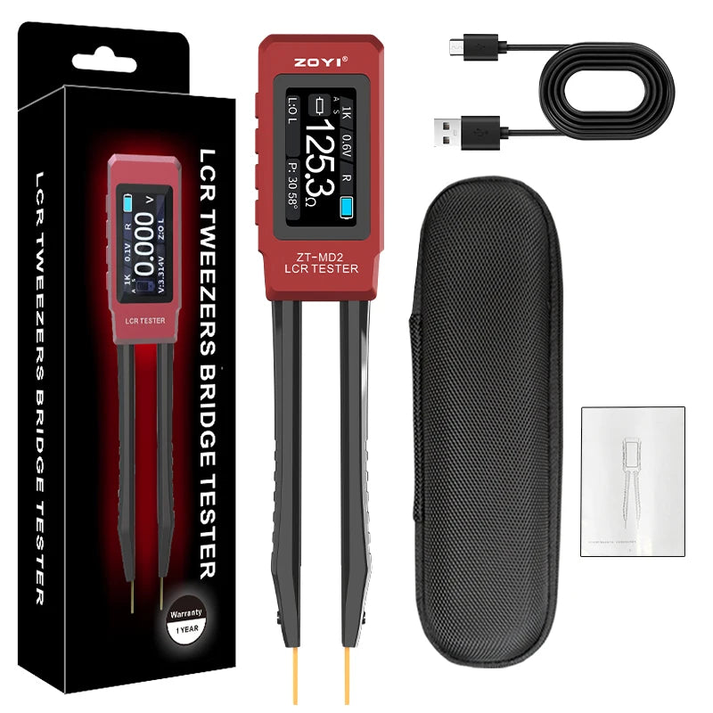 ZOYI ZT-MD2 Intelligent Tweezers Lcr Digital Bridge Tester One Click Measurement Of Resistance Capacitance, And Inductance