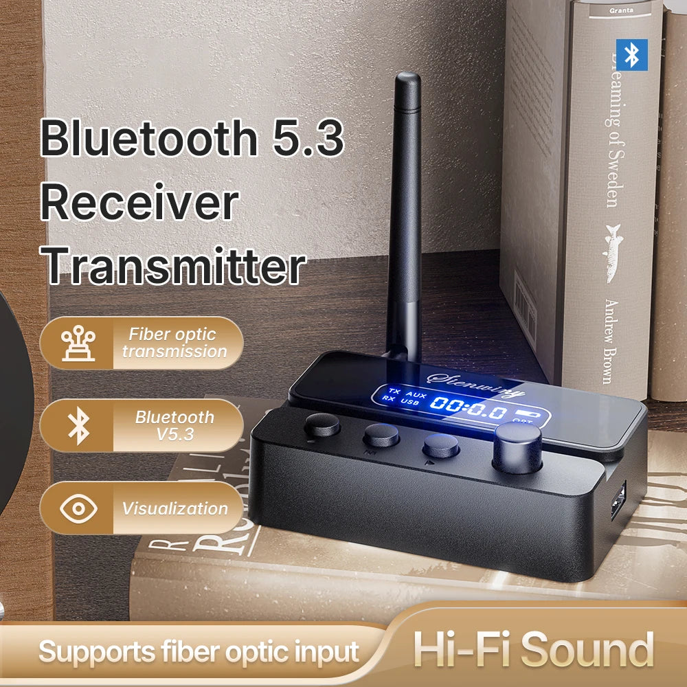 Bluetooth 5.3 Transmitter Receiver HiFi OPT Optical /AUX 3.5mm/RCA/USB/U-Disk 15M Range 400mAh RX/TX 2-in product image