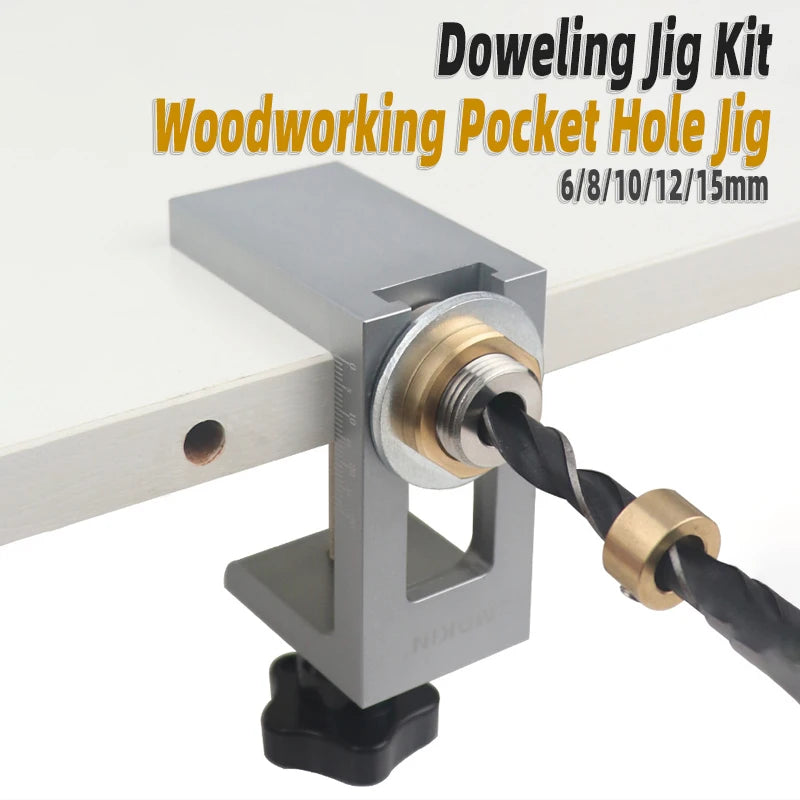 Doweling Jig kit Pocket Hole Drill Sleeve Drilling Guide Cabinet Door Redounder for Woodworking Punching Household DIY Tool