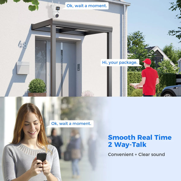 Hiseeu 6MP WIFI PTZ IP Camera Dual Lens 5X Digital Zoom Auto Tracking CCTV Surveillance Camera For Hiseeu Wireless CCTV System