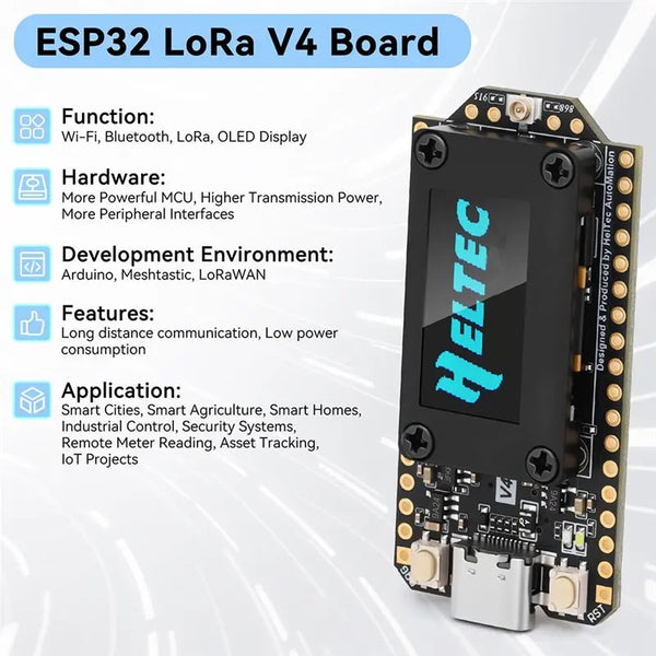 [NEW A09R!】 Heltec Lora 32 V4 Meshtastic GPS ESP32 SX1262 Dev-Board 0.96Inch OLED Screen Mesh Network Wifi Lora BLE Dev-Board