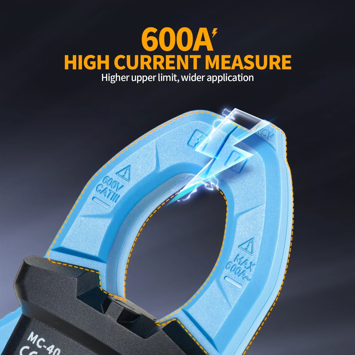 FNIRSI MC-40 Digital Clamp Meter 600A High Current Multimeter AC/DC Voltage 600V Auto Range NCV T-RMS Resis/Diode/ON-OFF Test