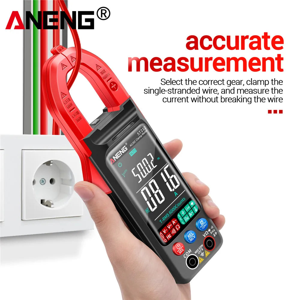 ANENG ST212 Digital Clamp Meter Multimeter 6000 Counts DC/AC Current 400A Amp Multimeter Large Voltage Car Hz NCV Ohm Tester