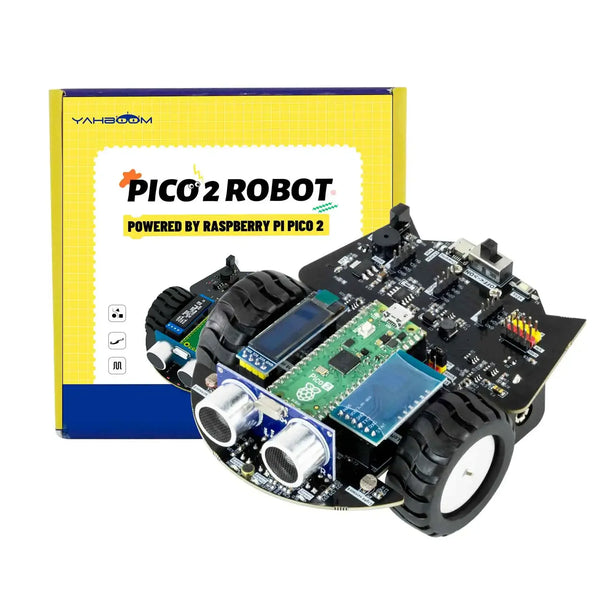 Yahboom Raspberry Pi Pico 2 Robot Car Kit Diy Electronic Coding Robot Kit Support MicroPython Programming APP Infrared Control