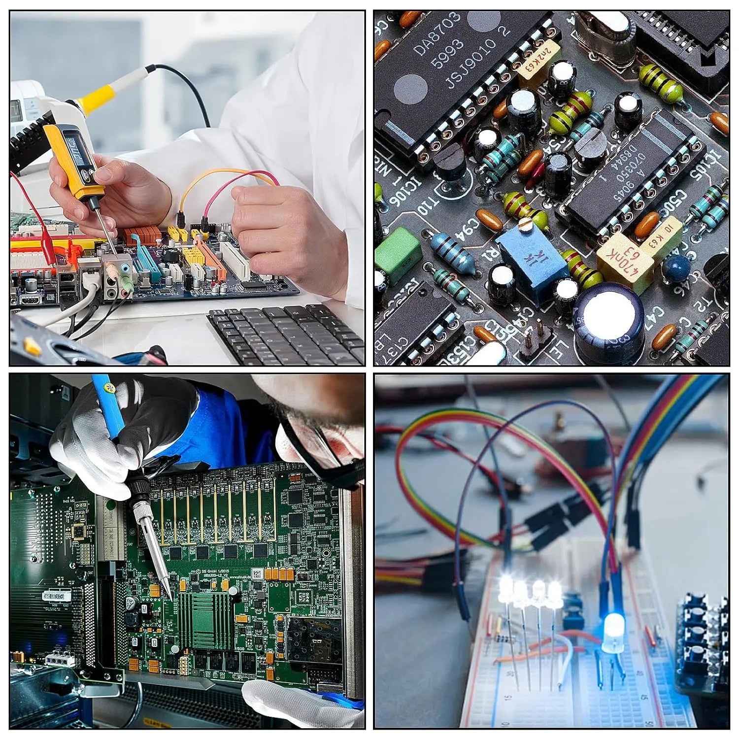 1500Pcs Electronic Components Starter Kit Resistor Capacitor LED Diode Transistor Assortment Pack for DIY Arduino