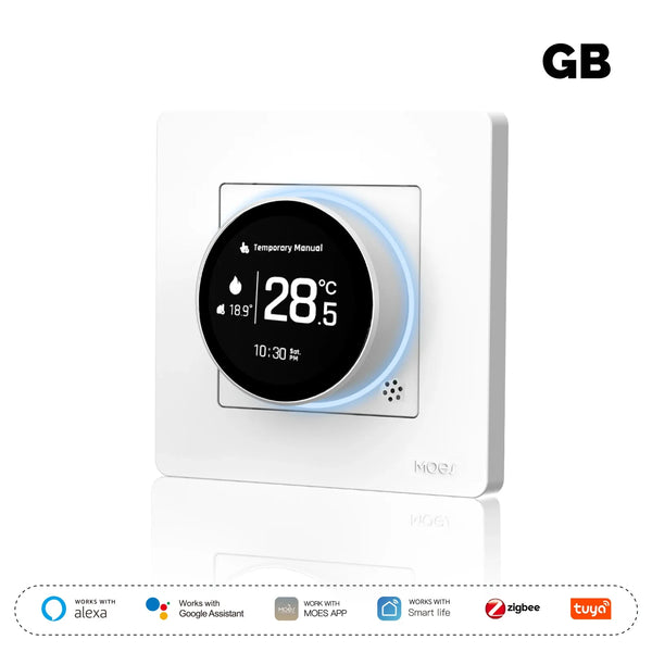 MOES Tuya ZigBee Smart Knob Thermostat Star Ring Series Temperature Controller Water Boiler Electric Heating With Alexa Google