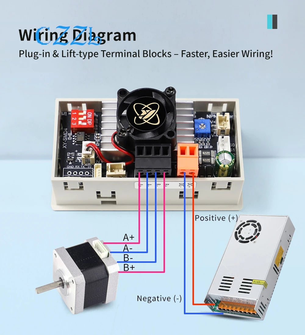 SMD4/SMD6 integrated drive 42 57 stepper motor forward and reverse control driver angle speed PLC serial communication