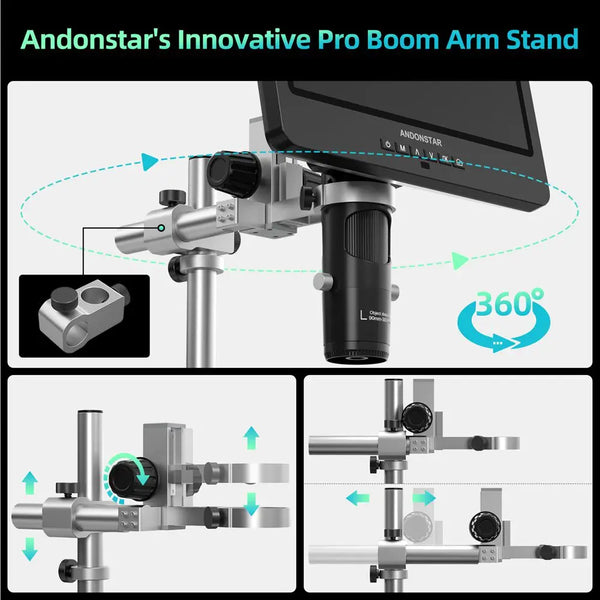 Andonstar AD249SM-Plus HDMI Digital Microscope 2000X  10.1'' IPS Screen for PCB/SMD Soldering Microscope Phone Watch Repairing