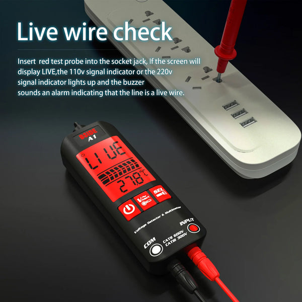 BSIDE A1 2000 Counts Multimeter LCD Digital Tester Voltage Detector DC/AC Voltage Frequency Resistance NCV True RMS Meter