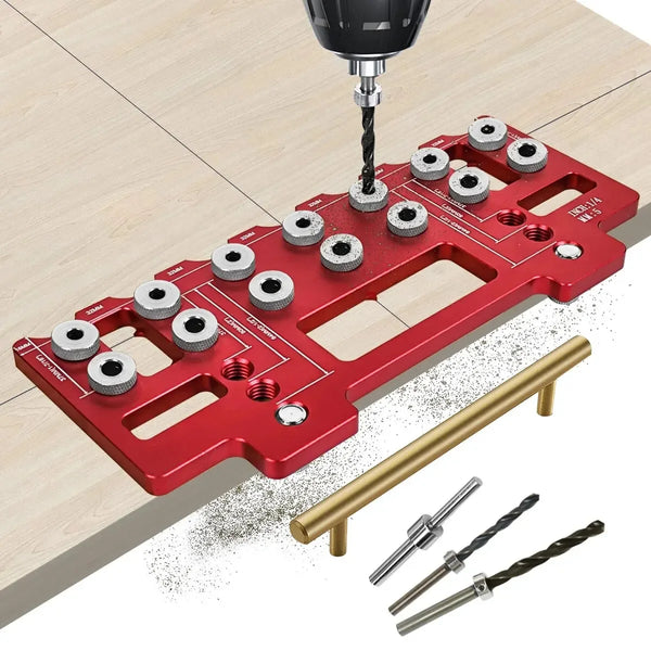 Positioning Handle Punch Hole Locator Jig Kit  Straight Hole Drilling Guide Shelf Kit Woodworking Hand Tools  Drilling Locator