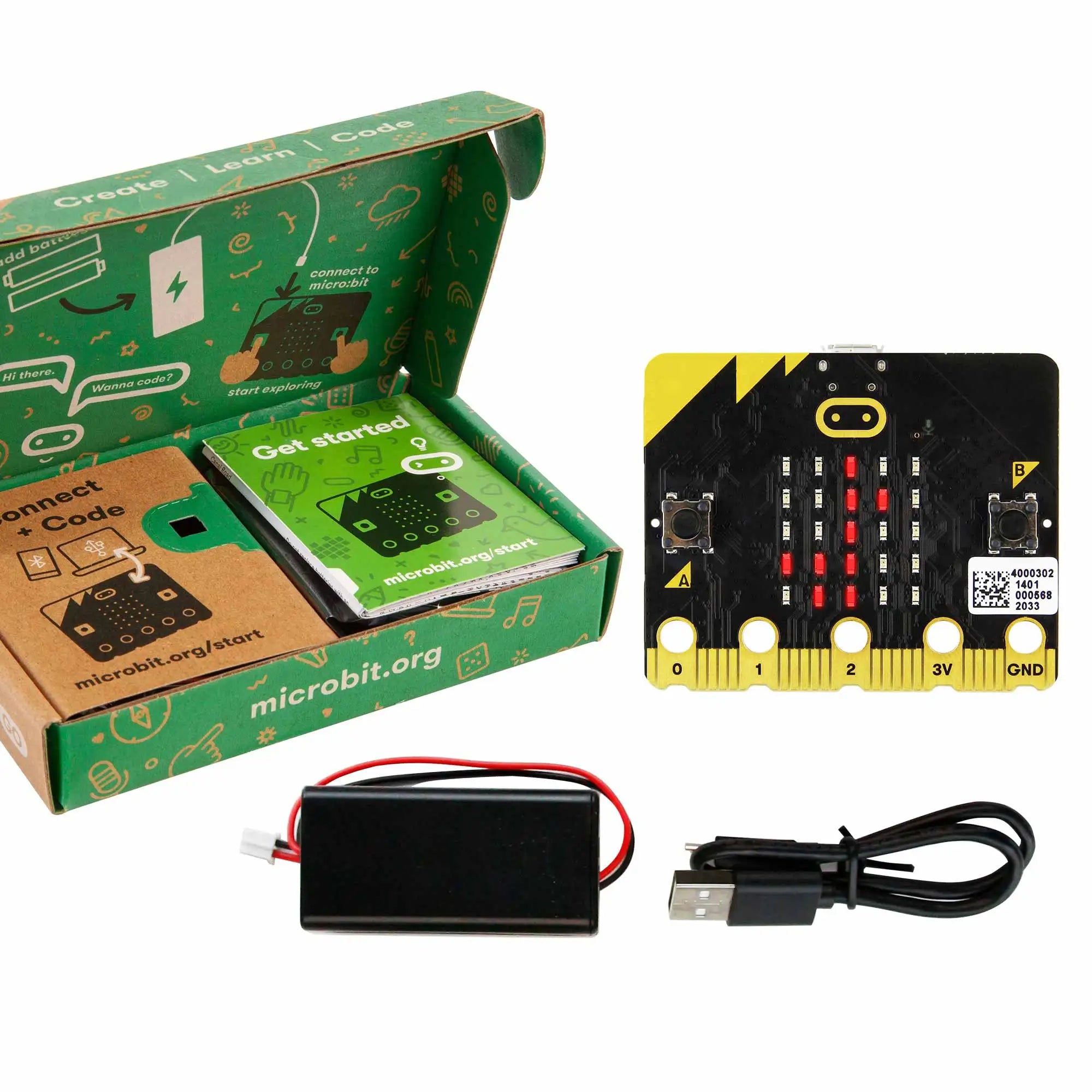 BBC Microbit V2 Development Board Programmable Learning Kit For Kids STME Education DIY Electronic Projects with Battery Case