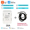 Tuya Wifi 16A/20A Smart Temperature Humidity Switch Power Monitor RF Remote with Thermostat Probe Sensor for Fish Tank Wareh
