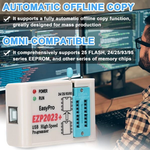 EZP2023+ High-Speed USB SPI Programmer Support 24/25/93/95 EEPROM 25 Flash Bios Chip Support PC Programmer Firmware Upgrade