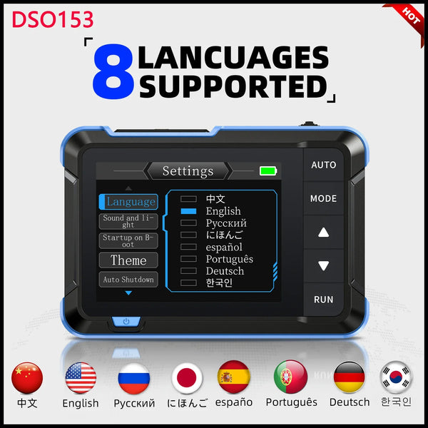 FNIRSI DSO153 Mini Oscilloscope Signal Generator Oscope Tool 1M Bandwidth 5MS/s Sampling Rate Oscillometer Multiple Waveforms