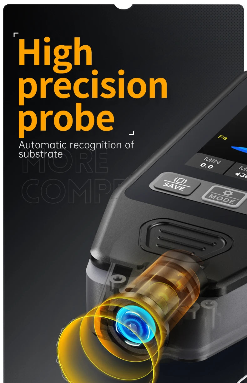 FNIRSI Misuratore di spessore del rivestimento CTG-20 0-1400 µm Fe nFe Fe+Zn Metallo galvanico e polvere di stucco
