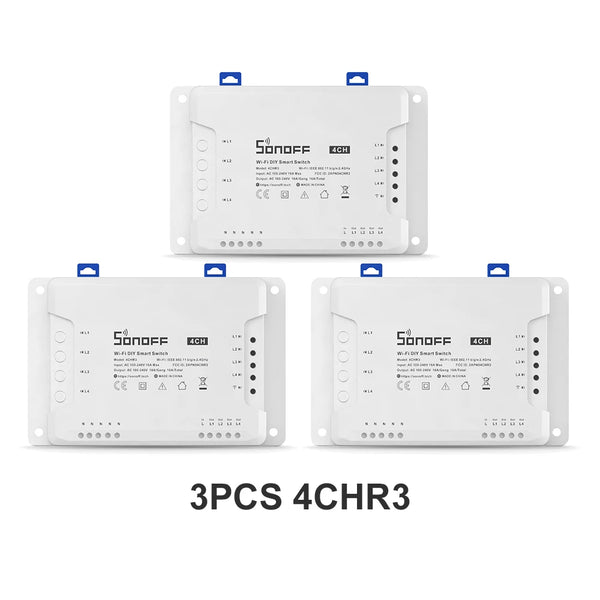 SONOFF 4CHR3 4CHPROR3 4-gang/4 Way Wifi Smart Switch 433mhz RF Control Smart Home Support Alexa Google Smartthings Alice eWeLink