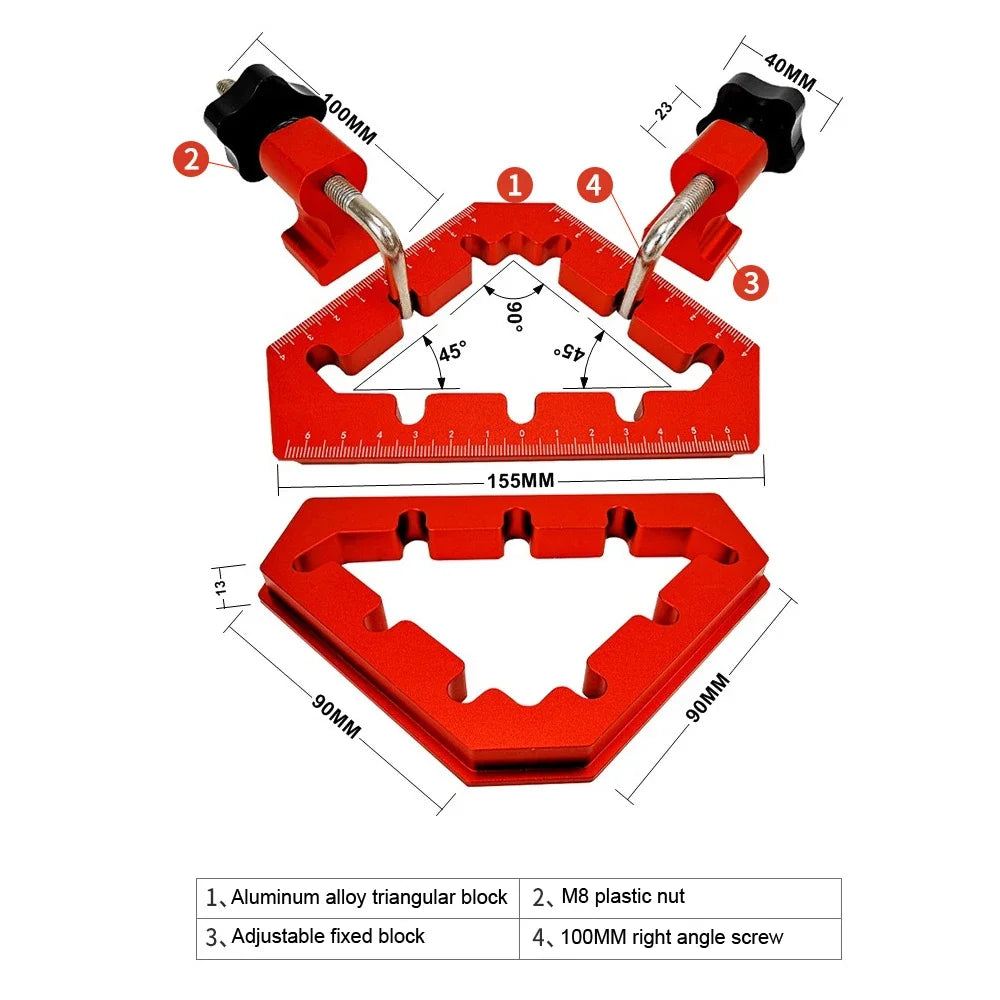 2Pcs 90 Degrees L-Shape Auxiliary Fixture Splicing Board, Positioning Panel Fixed Clip, Carpentry Square Ruler, Woodworking Tool