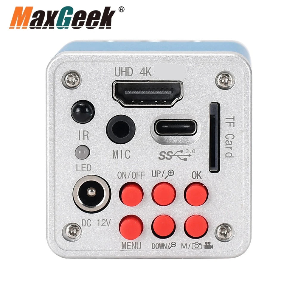 Maxgeek HAYEAR HY-6110 4K UHD digitális mikroszkópos kamera HDMI-kompatibilis kamera USB ipari elektronikus kamera 32G TF kártyával