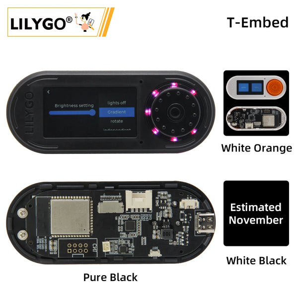 LILYGO® T-Embed ESP32-S3 Custom Control Panel Macro Knob Embeddable Development Board With 1.9inch LCD Display Screen 16MB Flash