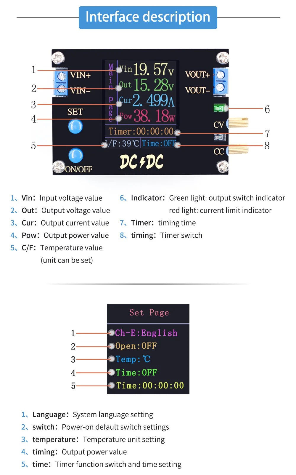 FNIRSI DC DC Automatic Boost/Buck Converter CC CV Power Module 0.5-30V 3A 35W/4A 50W Adjustable Regulated power supply Voltmeter