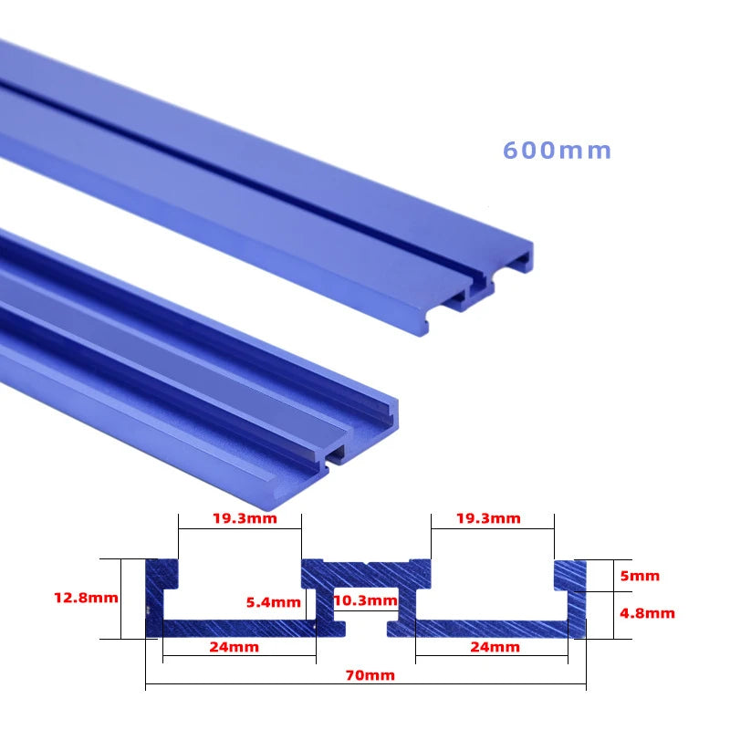 Type-70 T-slot Miter Track 600/800/1000mm Chute Track Stop Limit Aluminum Alloy Guide Rail for Table Saw Carpenter DIY Tool