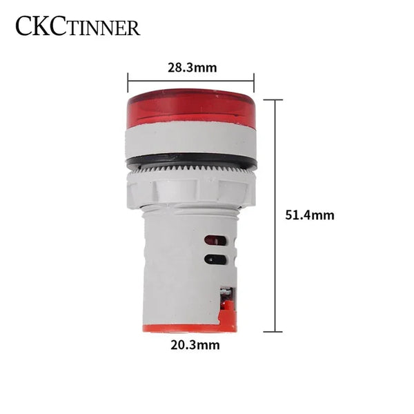 22mm AD16-22DVA Round LED Dual Display Volt Ampermeter Voltmeter 60-500V Ammeter Digital Voltage Current Ampere Meter Indicator