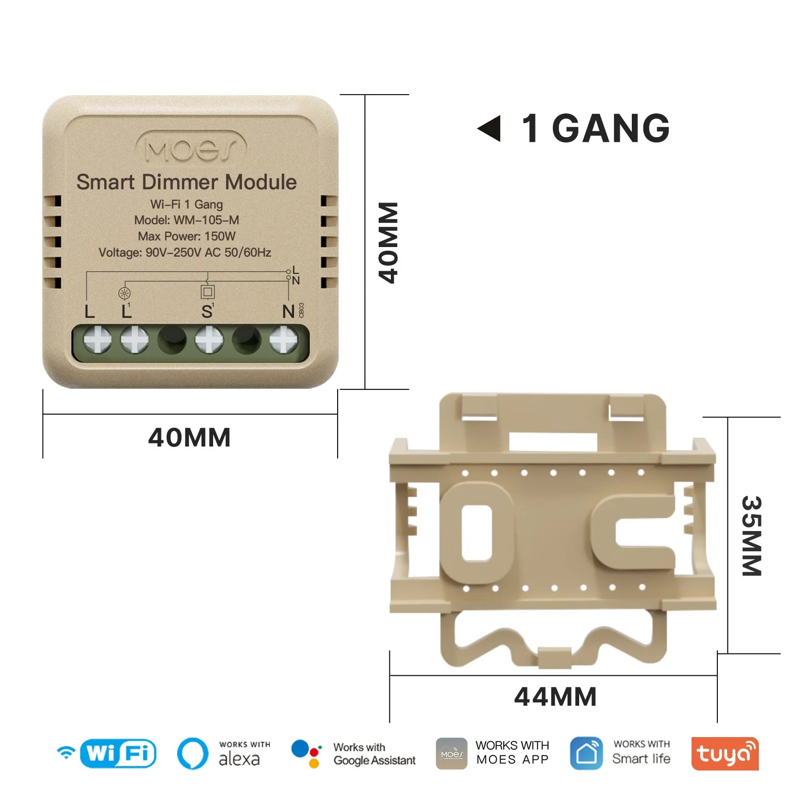 MOES Tuya Mini WiFi/Zigbee intelligens kapcsoló/fényerőszabályzó modul DIY modul fénykapcsoló 1/2 bandás távirányító Work Alexa Google Home