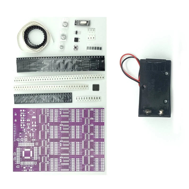Kit di prova per la pratica di saldatura di componenti SMD 300 pezzi Circuito LED FR-4 Materiale PCB Lampeggiante sequenziale DC9V Multistrato El