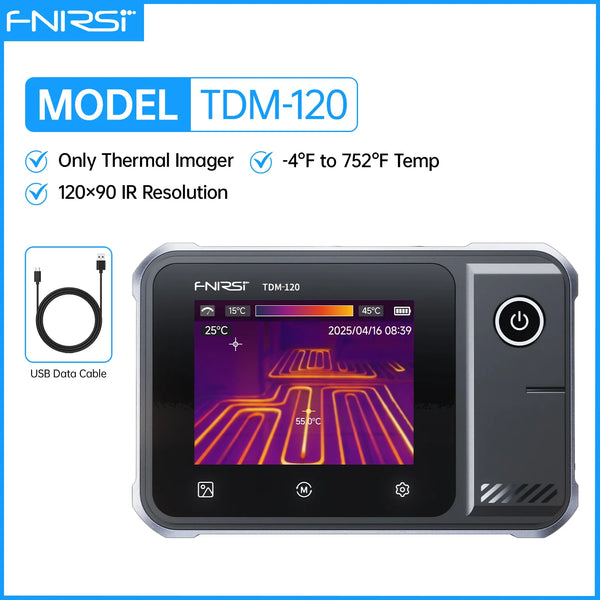 FNIRSI TDM-120/TDM-120P Thermal Imaging Multimeter 2 in 1 IR Camera Tester 120x90 Resolution -20°C~400°C Touchscreen Temperature Alarm