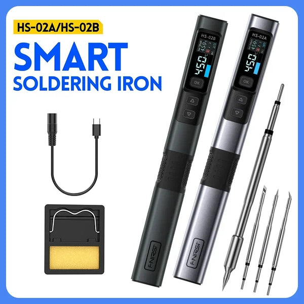 FNIRSI HS-02  Soldering Iron Smart Electric Kit Portable Digital  PD100W Adjustable Temperature  Fast Heating Repair  Tool