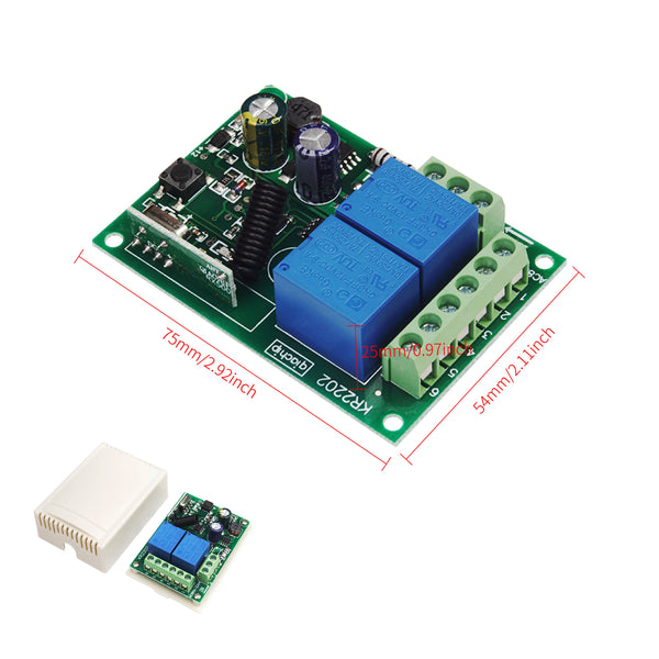 QIACHIP 433 MHz AC 110V 220V 2CH RF Remote Control Switch Controller + Universal RF Relay detail image 6