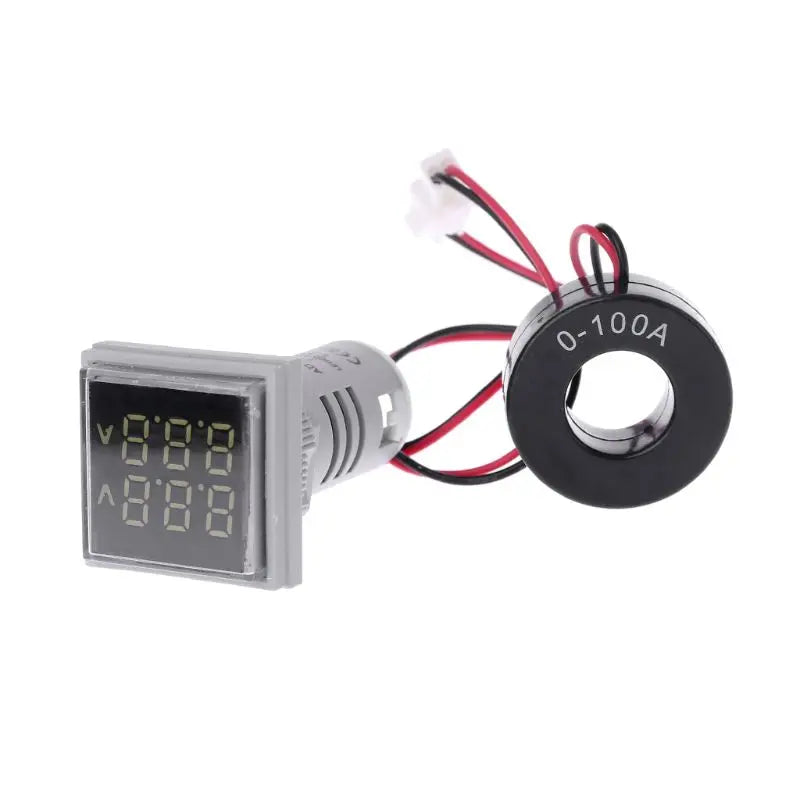 Square Dual Display Voltmeter & Ammeter LED Digital Voltage Gauge AC 60-500V 0-100A Current Meter Durable Voltage Panel KXRE