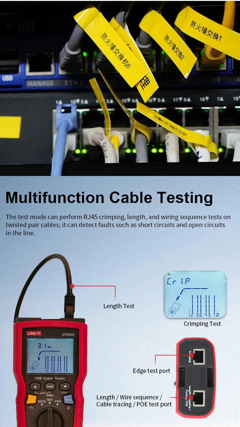 UNI-T TDR Cable Tester UT685A KIT Network Cable Locator Wire Tracker Detector LAN Tester for detail image 5