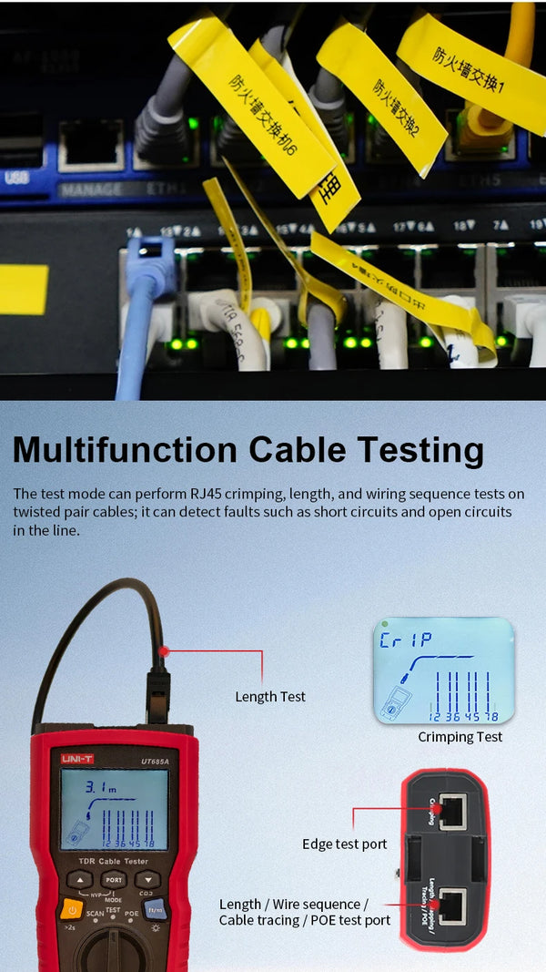UNI-T TDR Cable Tester UT685A KIT Network Cable Locator Wire Tracker Detector LAN Tester for detail image 5