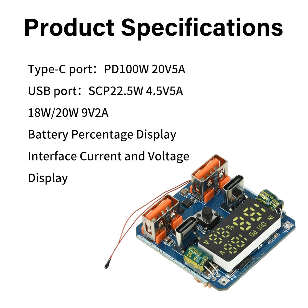 4S 20V 5A Buck-Boost Module Charge/Discharge Integrated Bidirectional Fast Charging High Power Output Lithium Battery Module