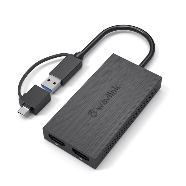 Wavlink USB 3.0 to Dual HDMI 4K Video Graphic Adapter HDTV/Projector/Monitor USB C Display Adapter For Windows 7/8/8.1/10 Mac OS