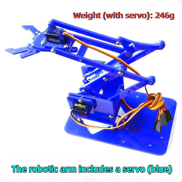 SG90 MG90S 4 DOF Unassembly Acrylic Mechanical Arm Robot Manipulator Claw for Arduino Maker detail image 3