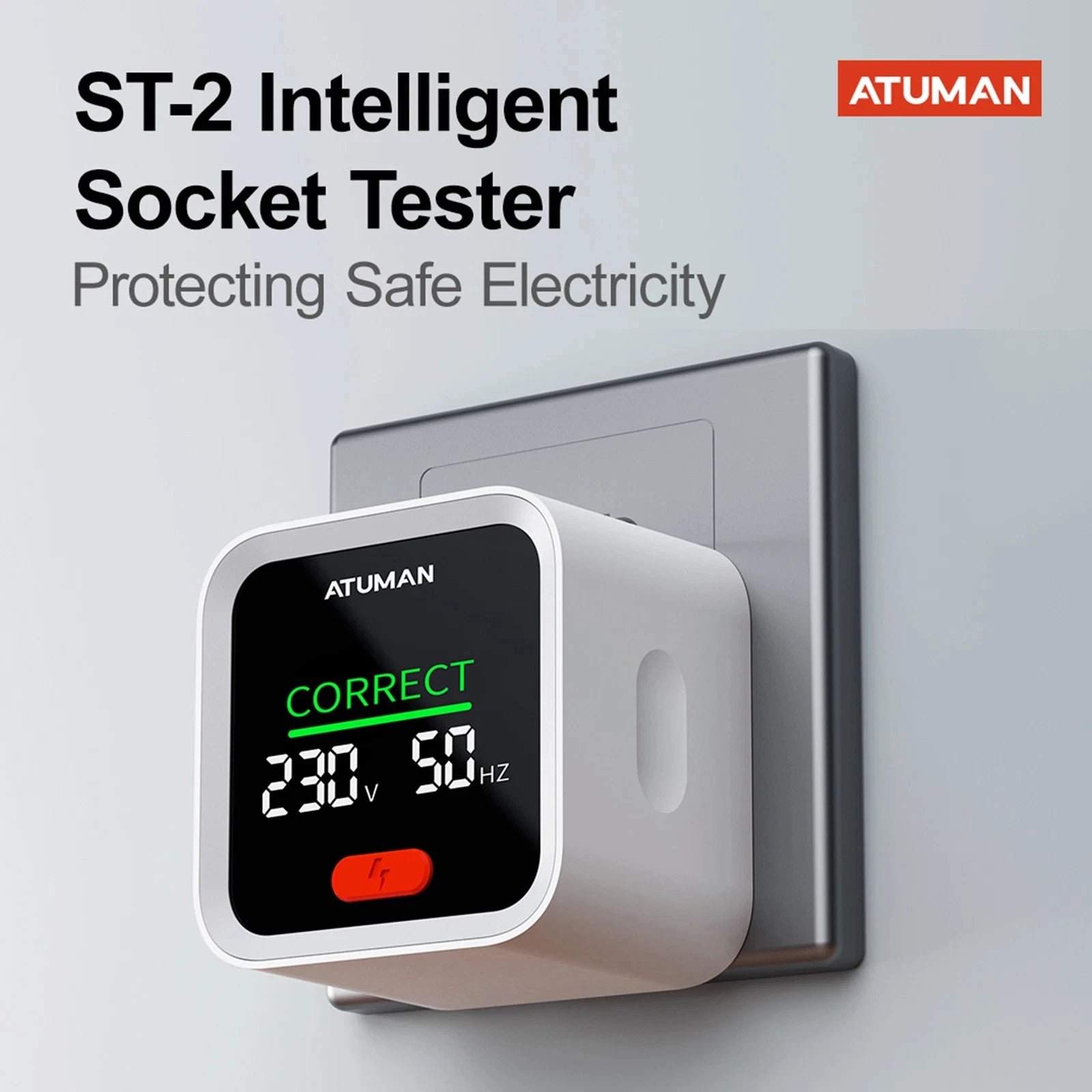 DUKA ATuMan ST2 Socket Tester Smart Socket Detector with LCD Backlit Display  Plug Tester Breaker Finder