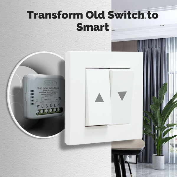 MOES Tuya ZigBee WiFi Mini Curtain Switch Module Smart For Rocker Reset Switch Work With Google Home Alexa App Remote Control