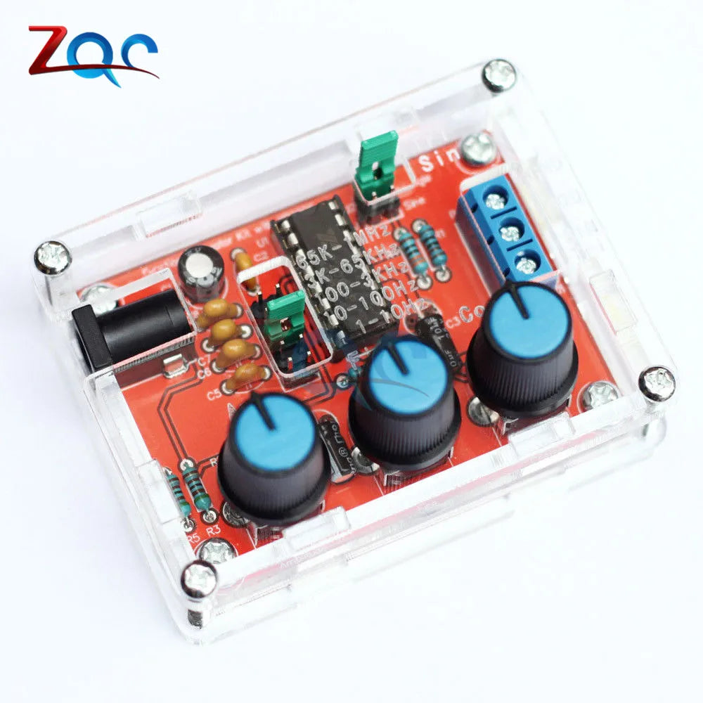 Kit fai da te generatore di segnale funzionale XR2206 da 1Hz a 1MHz, uscita sinusoidale/triangolare/quadra, frequenza e ampiezza regolabili.